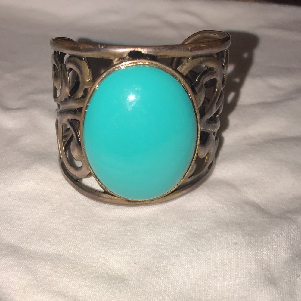 Turquoise color Boho bangle bracelet bronze color